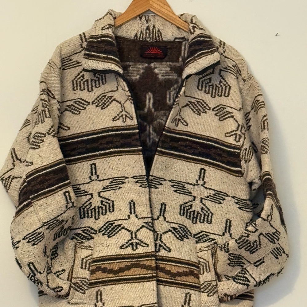 San Cristobal Peru Wool Jacket – Size Large – Handwoven 100% Sheep Wool